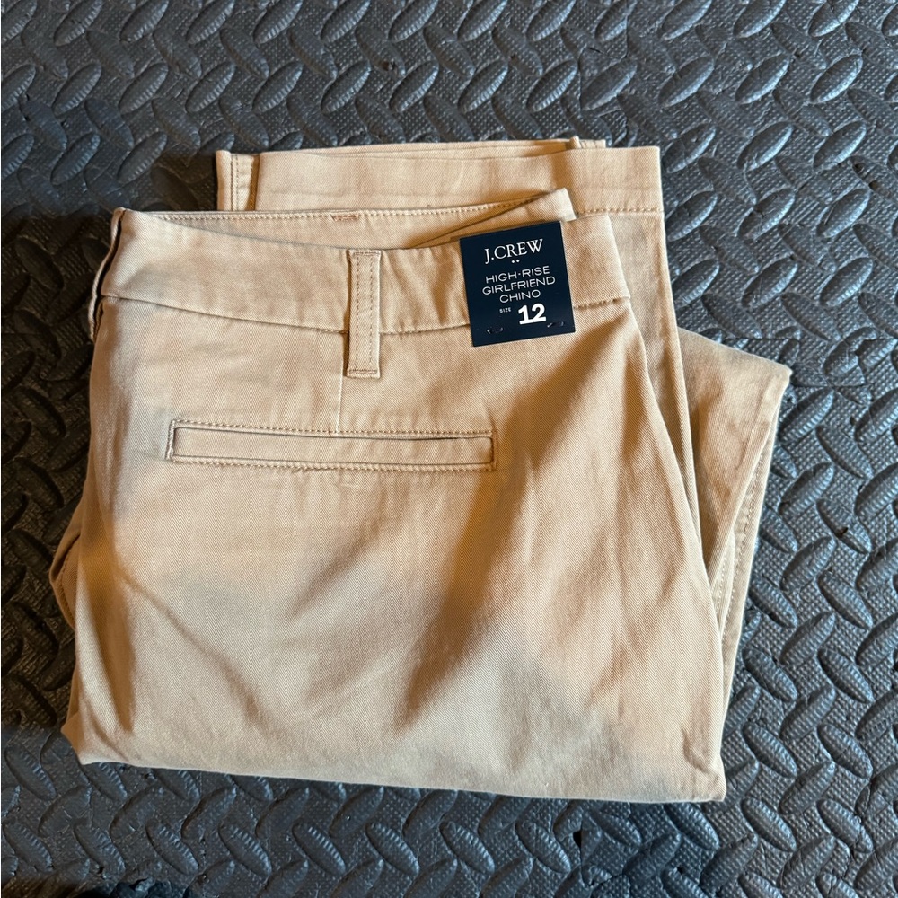 J Crew High-rise girlfriend chino pant - NWT! Size 12
